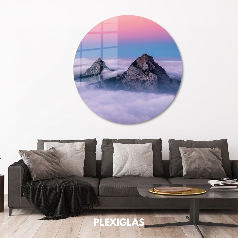 plexiglas-muurcirkel-fronalpstock-zonsondergang-kamer